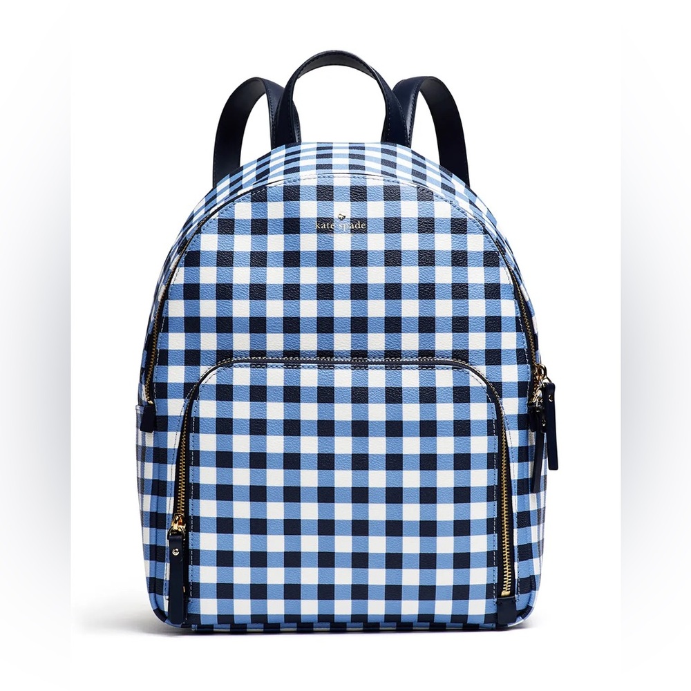 Kate Spade Blue and White gingham Hartley Backpack